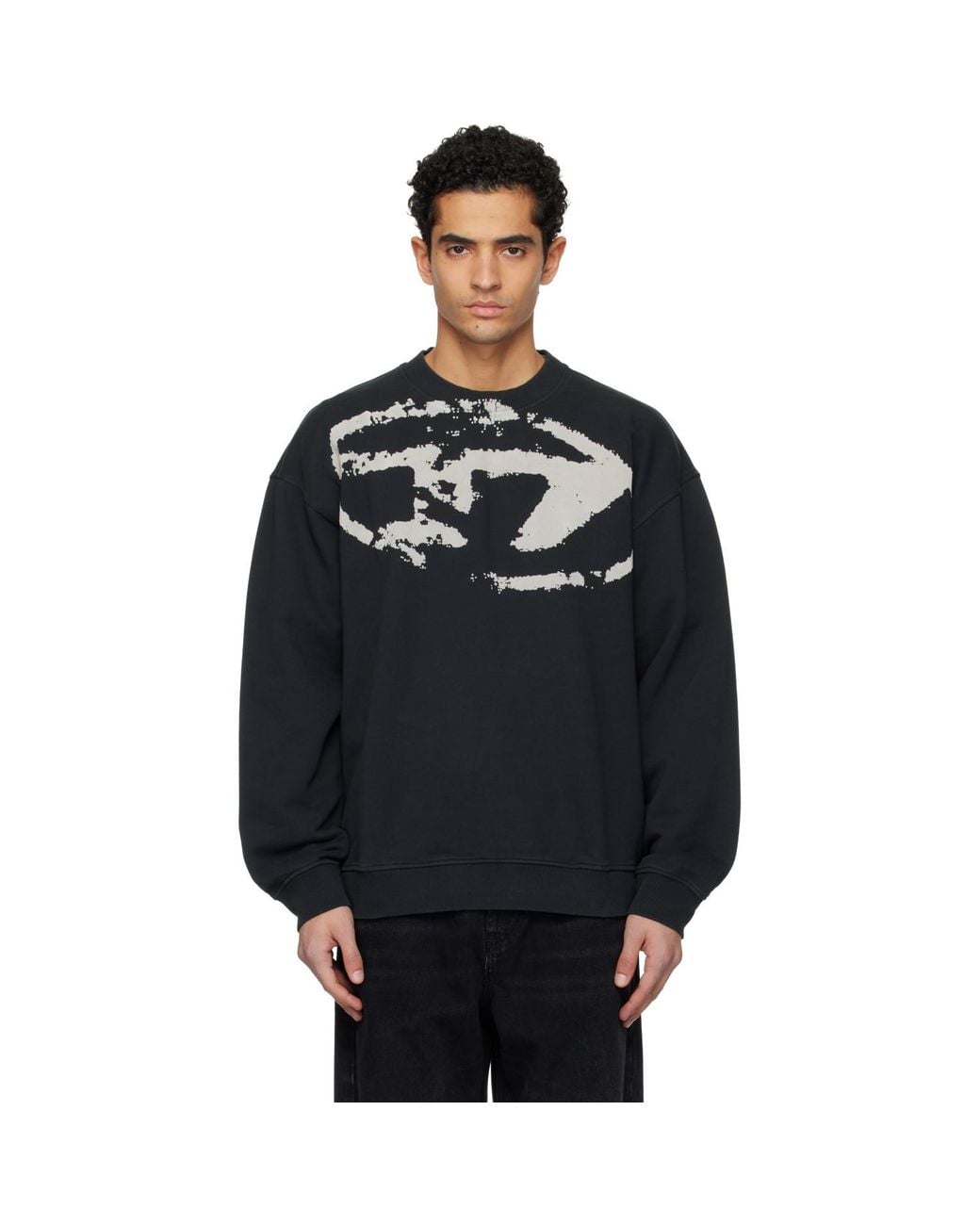DIESEL Black S-Boxt-N5 Sweatshirt for men