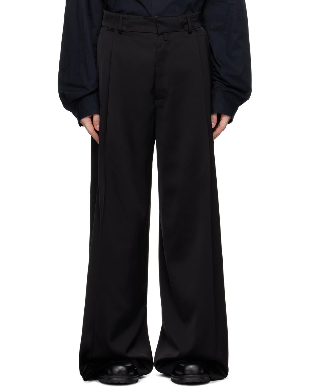 DRIES VAN NOTEN ブラック ブロードクロス トラウザーズ メンズ Dries Van Noten ブロードクロス トラウザーズ ブラック | Lyst