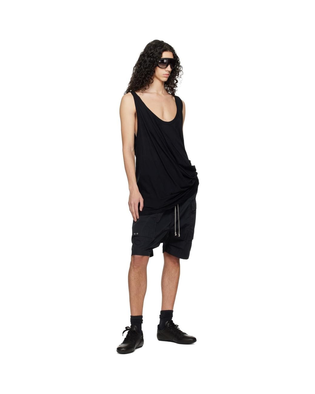 Rick Owens Black Temple Pony Tank Top for men