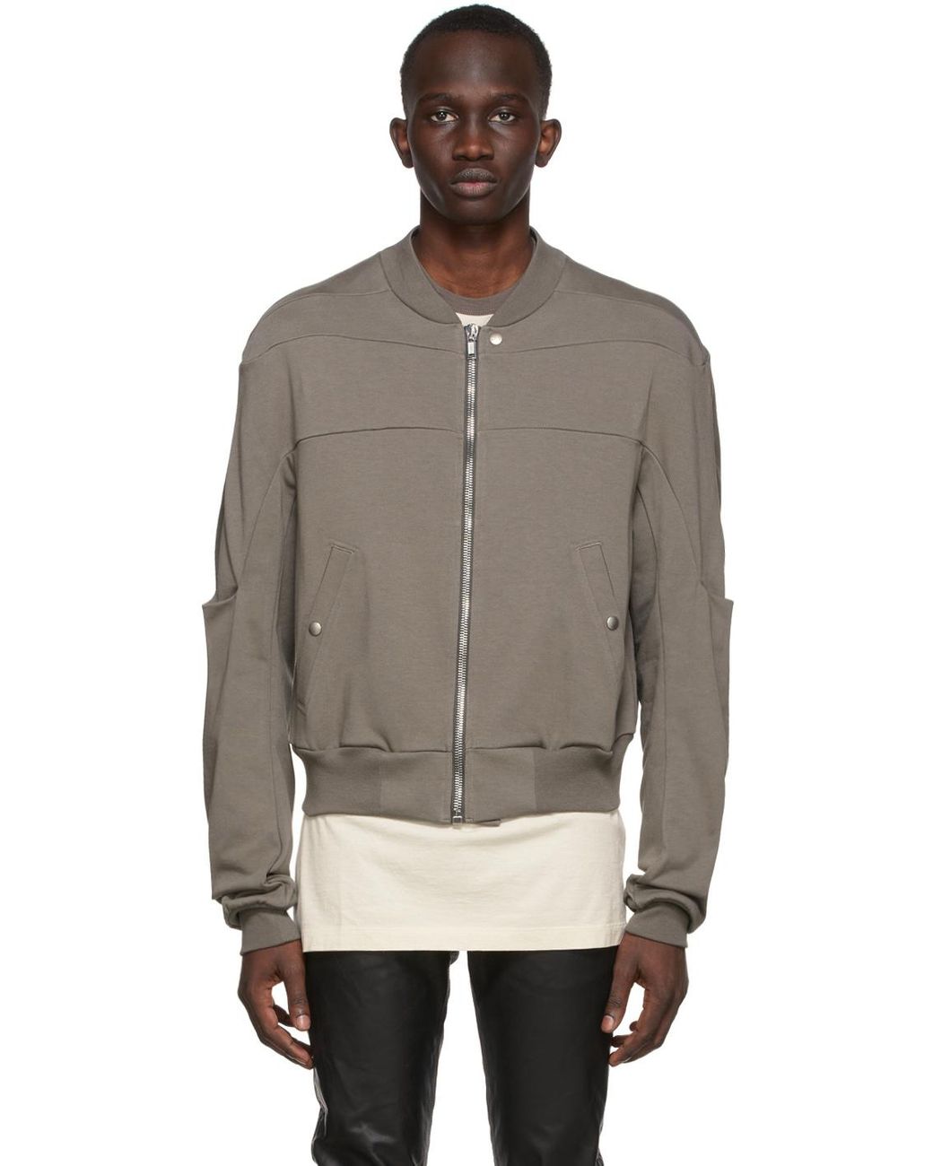 Rick Owens Cotton Grey Geth jogger Jacket in Gray for Men | Lyst