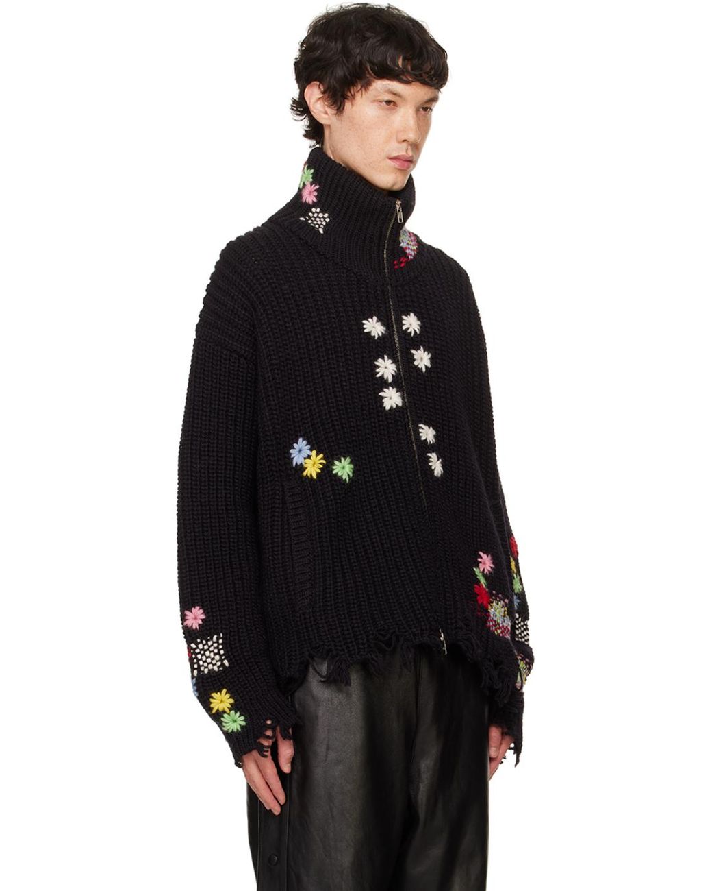 Doublet Darning Cutoff Drivers Cardigan in Black for Men | Lyst Doublet Darning Cutoff Drivers Cardigan in Black for Men | Lyst