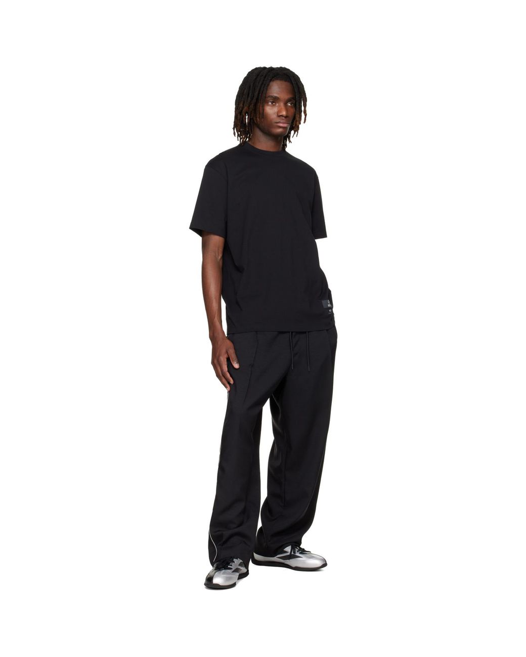 Y-3 Black Mercedes-Amg F1 Edition Logo Stack T-Shirt for men