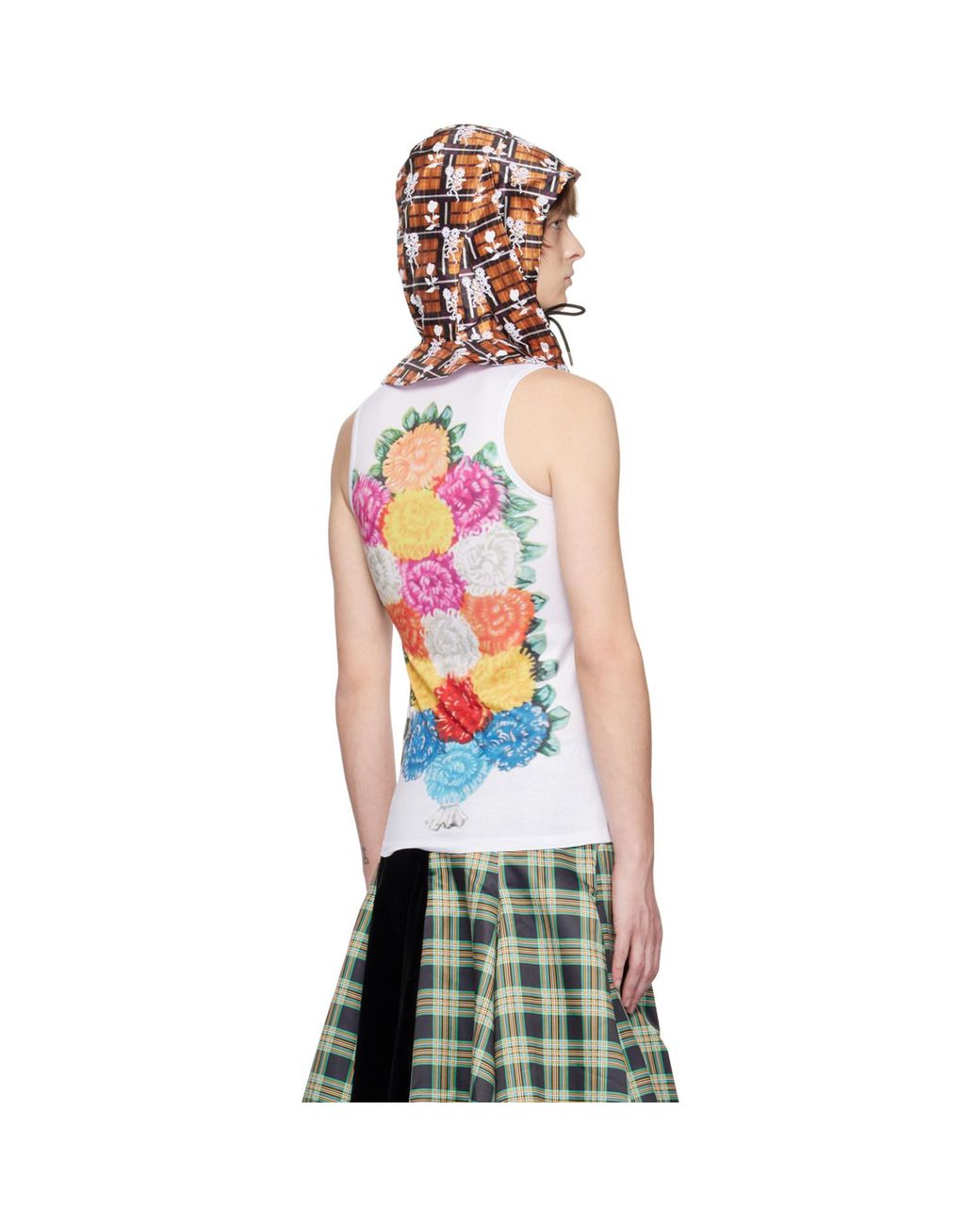 Chopova Lowena Orange Rabbit Ear Hood for men
