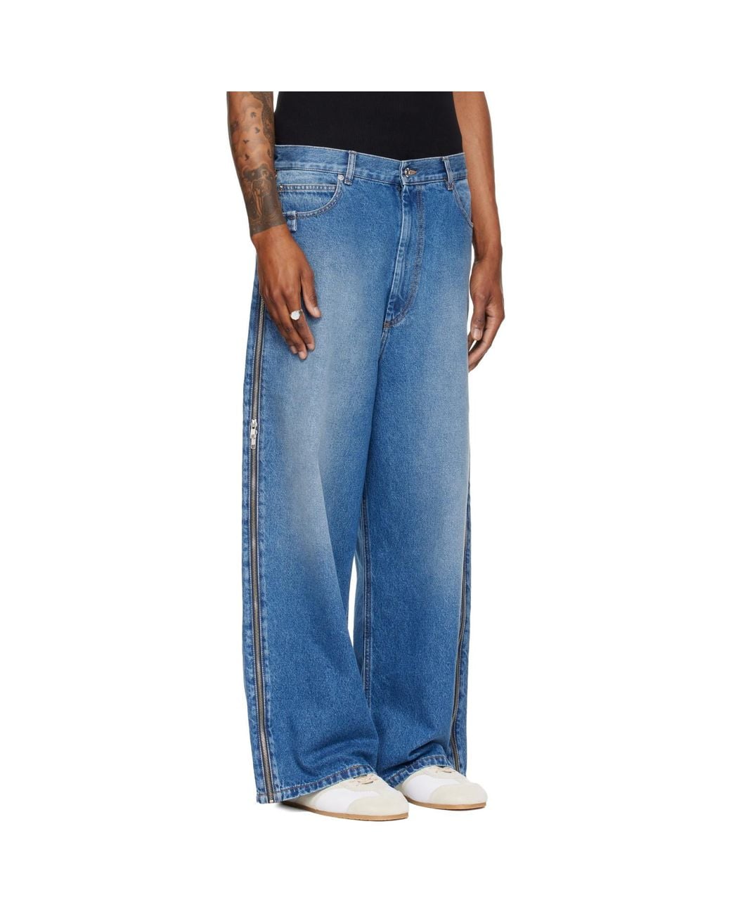 Lu'u Dan Blue Side Zip Jeans for men