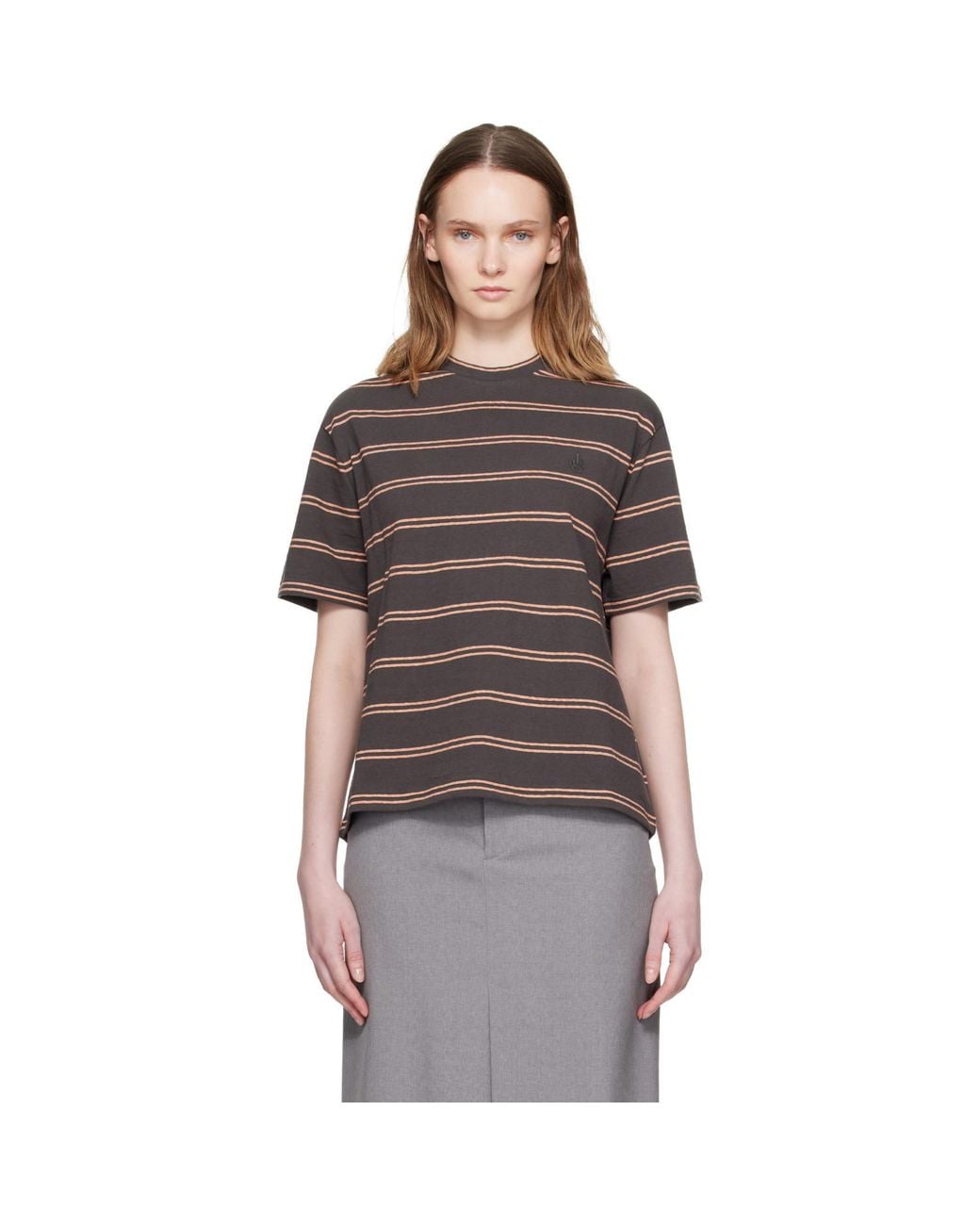 Jil Sander Gray Cotton Crew-Neck T-Shirt