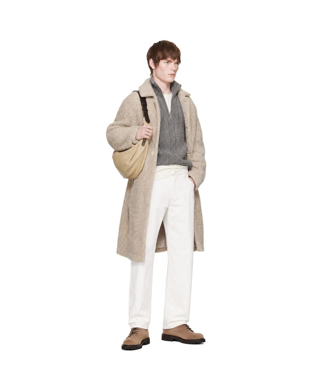 Cordera Metallic Alpaca Boucle Long Coat for men