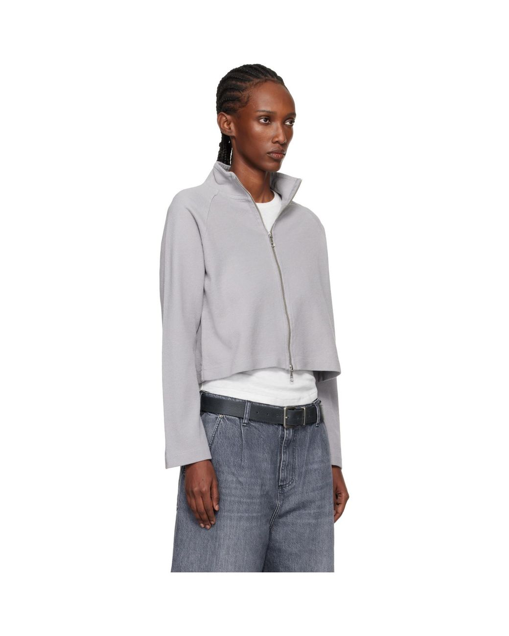 mfpen Black Cropped Leisure Zip Up Track Jacket