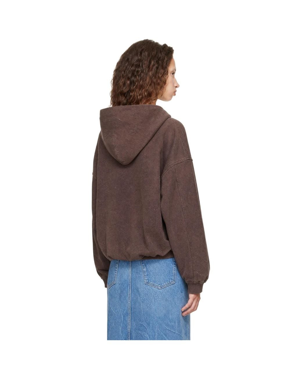 Alexander Wang Brown Crystal Hotfix Zip-Up Hoodie