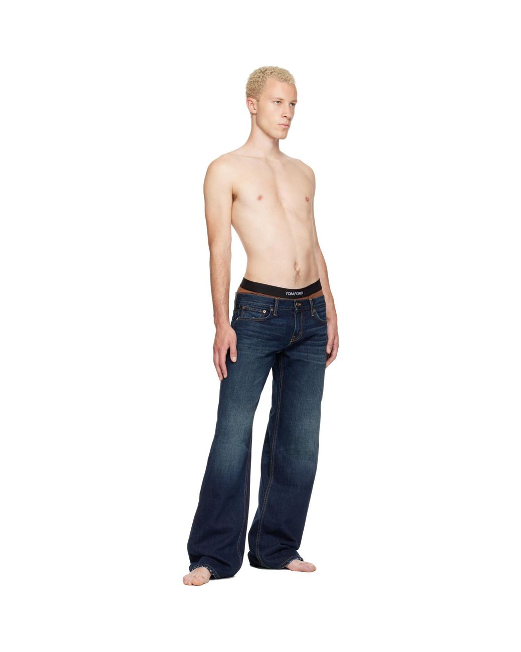 Raimundo Langlois Blue Bootcut Jeans for men