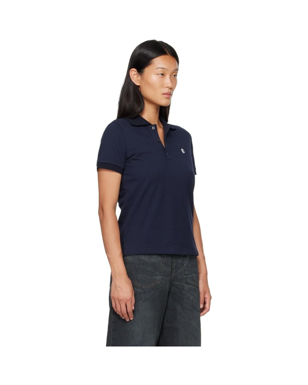 MM6 by Maison Margiela Blue Cotton Polo