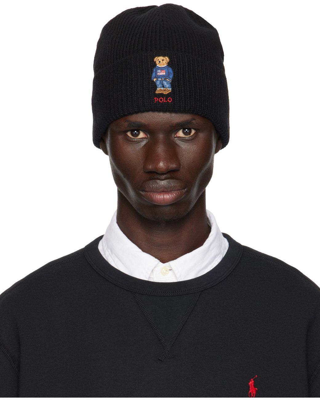 Polo Ralph Lauren Solid Flag Bear Beanie in Black for Men Lyst UK