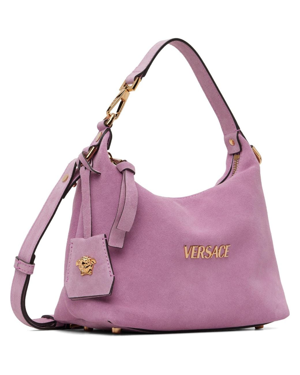 Versace Purple Tag Suede Bag
