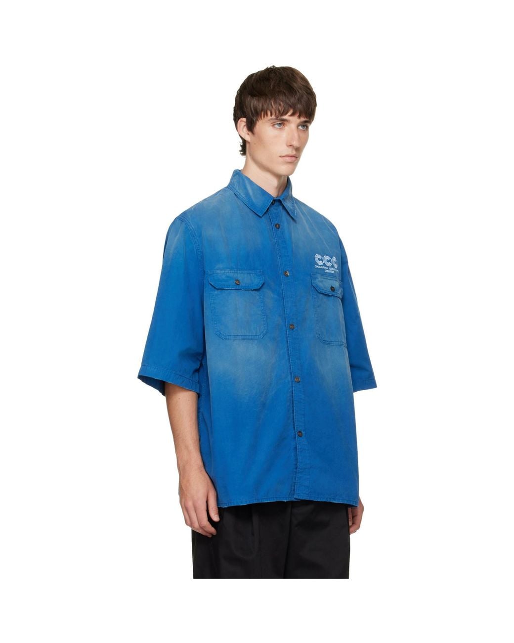 Willy Chavarria Blue S/S Workwear Corcoran Overshirt for men