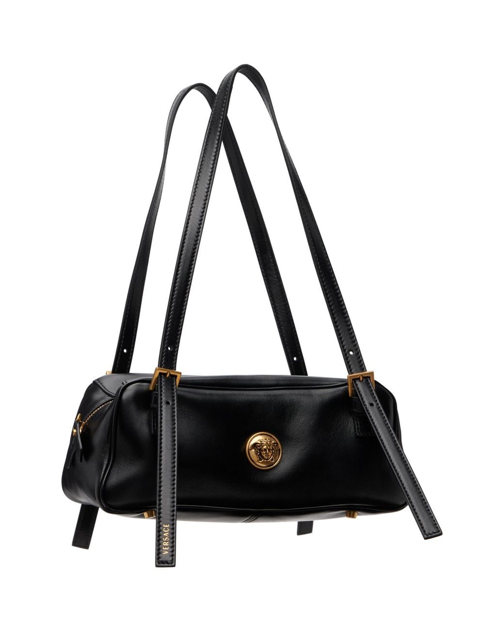 Versace Black Emblème Nappa Bowling Bag