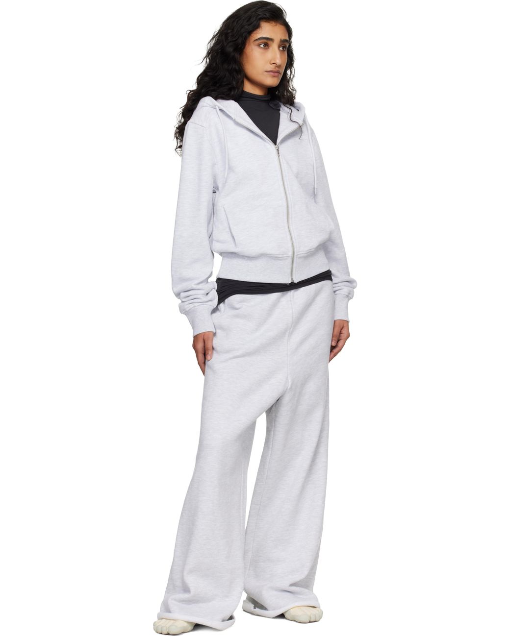 Entire studios White Slim Zip Up Hoodie