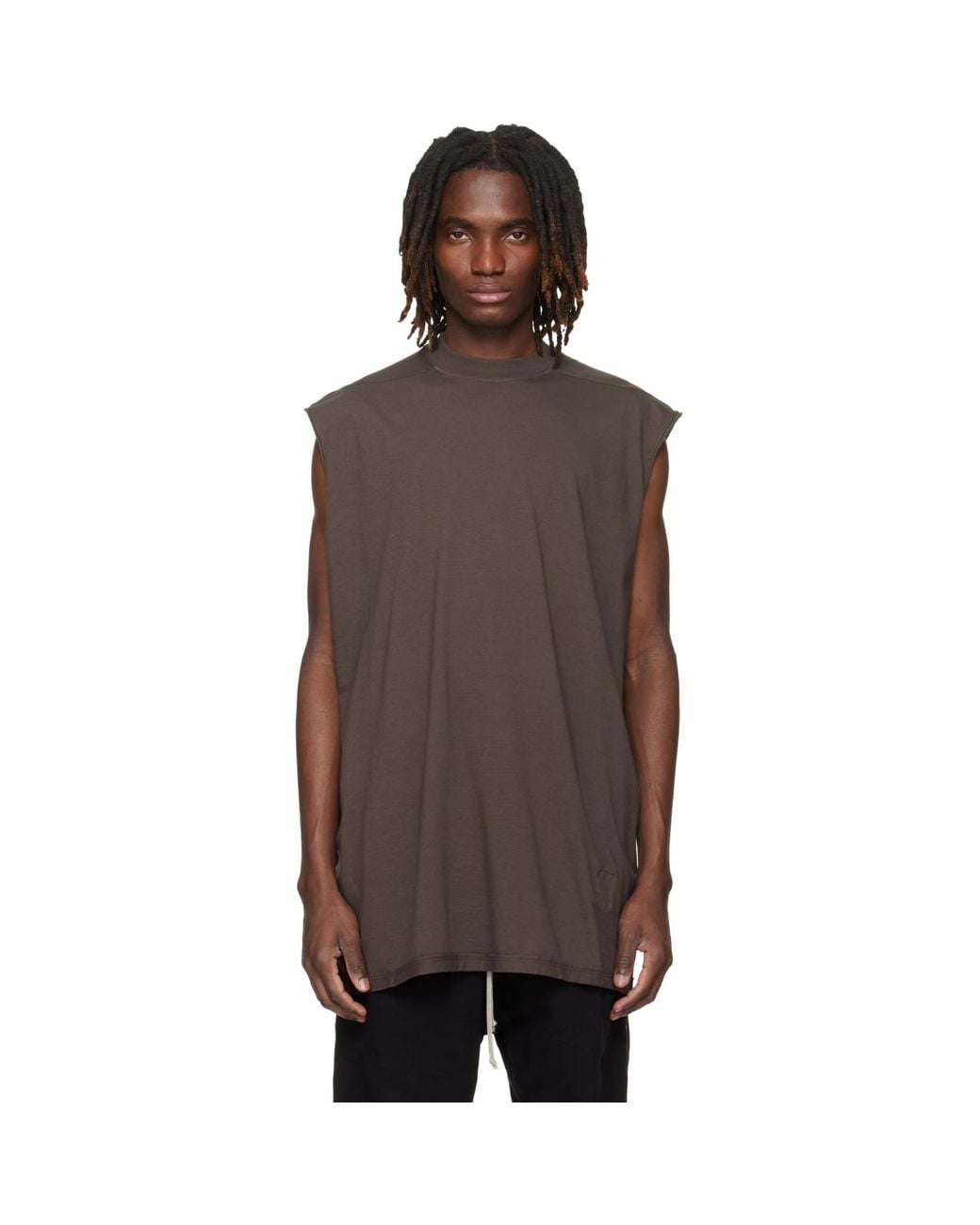 Rick Owens Brown Temple Tarp T-Shirt for men