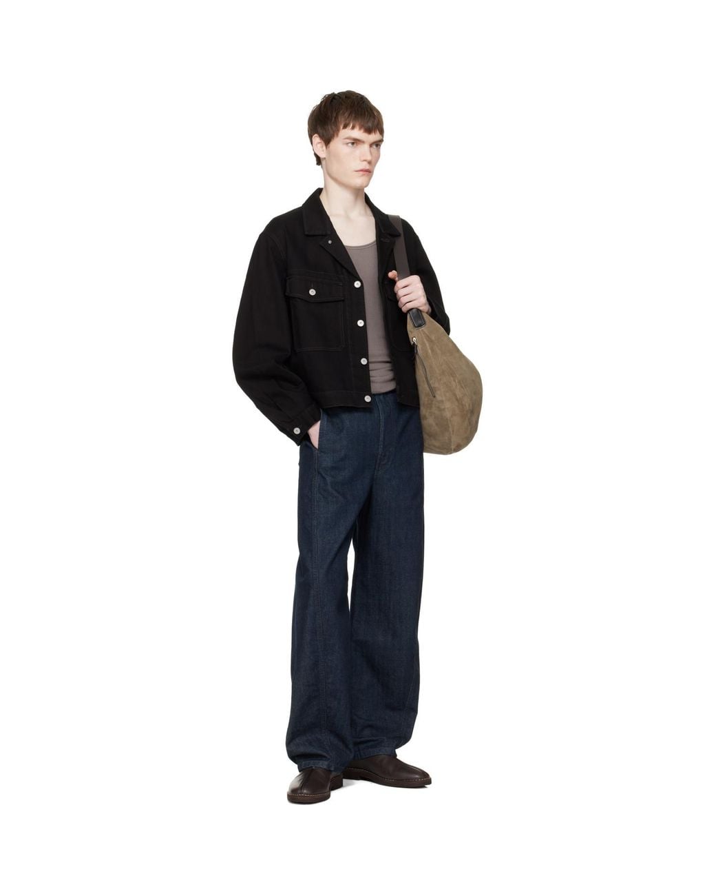 Lemaire Black Trucker Denim Jacket for men