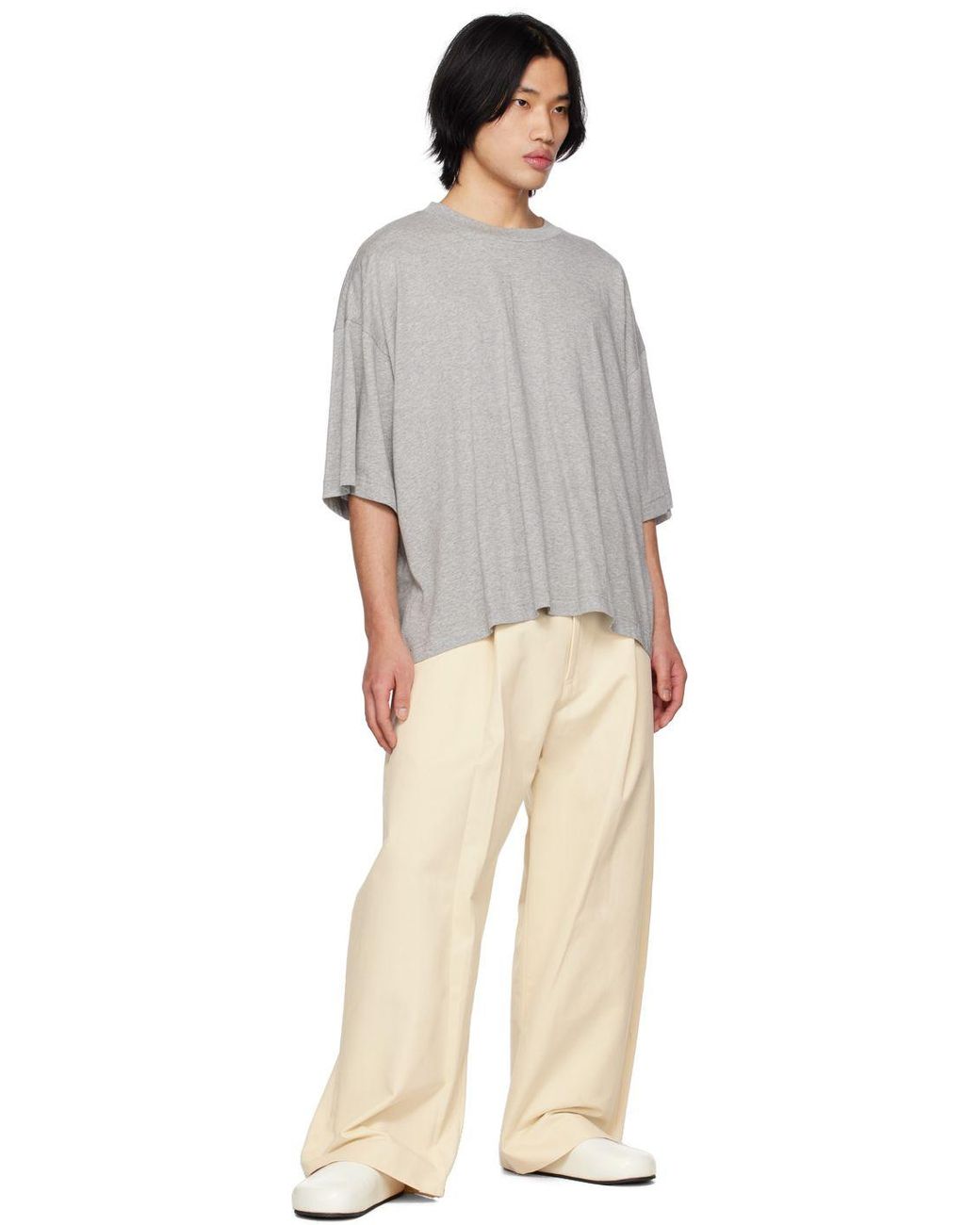 Studio Nicholson Off-white Sorte Trousers in Natural for Men | Lyst