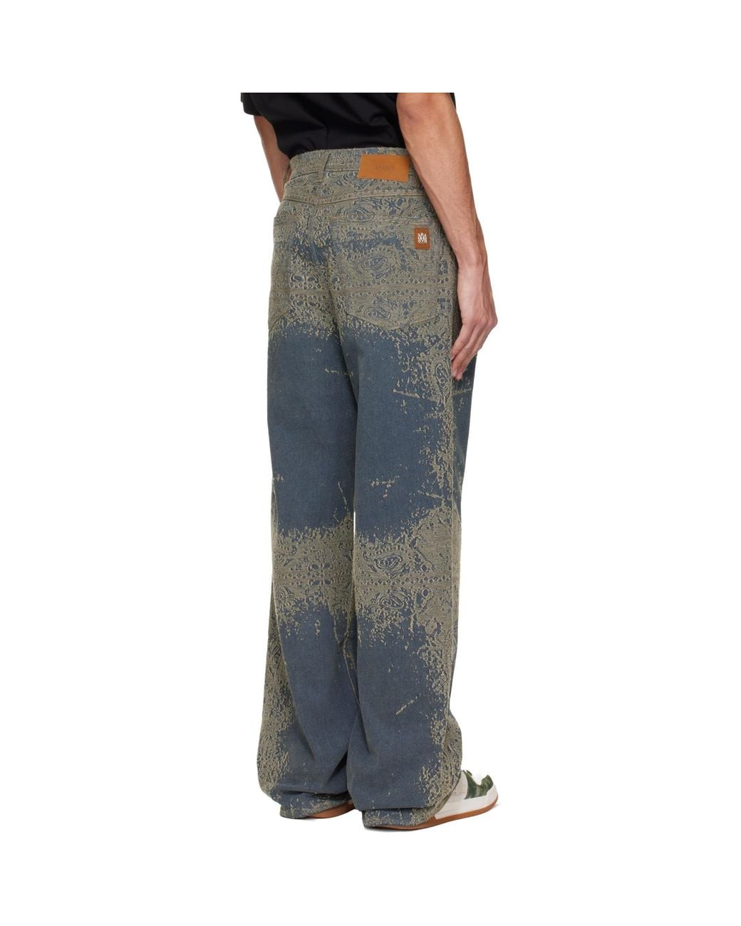 Amiri Black Faded Bandana baggy Jeans for men