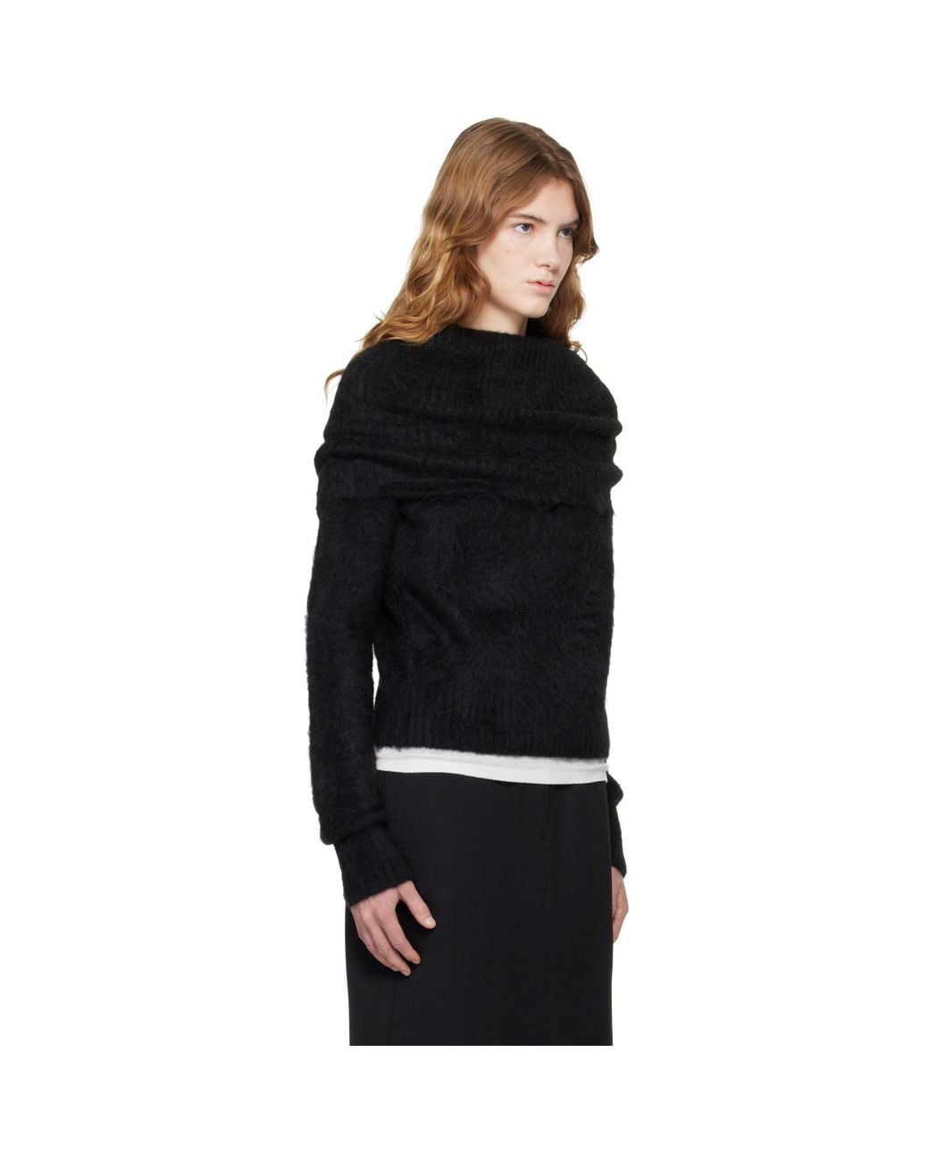 Totême Black Funnel Alpaca-Blend Knit Turtleneck