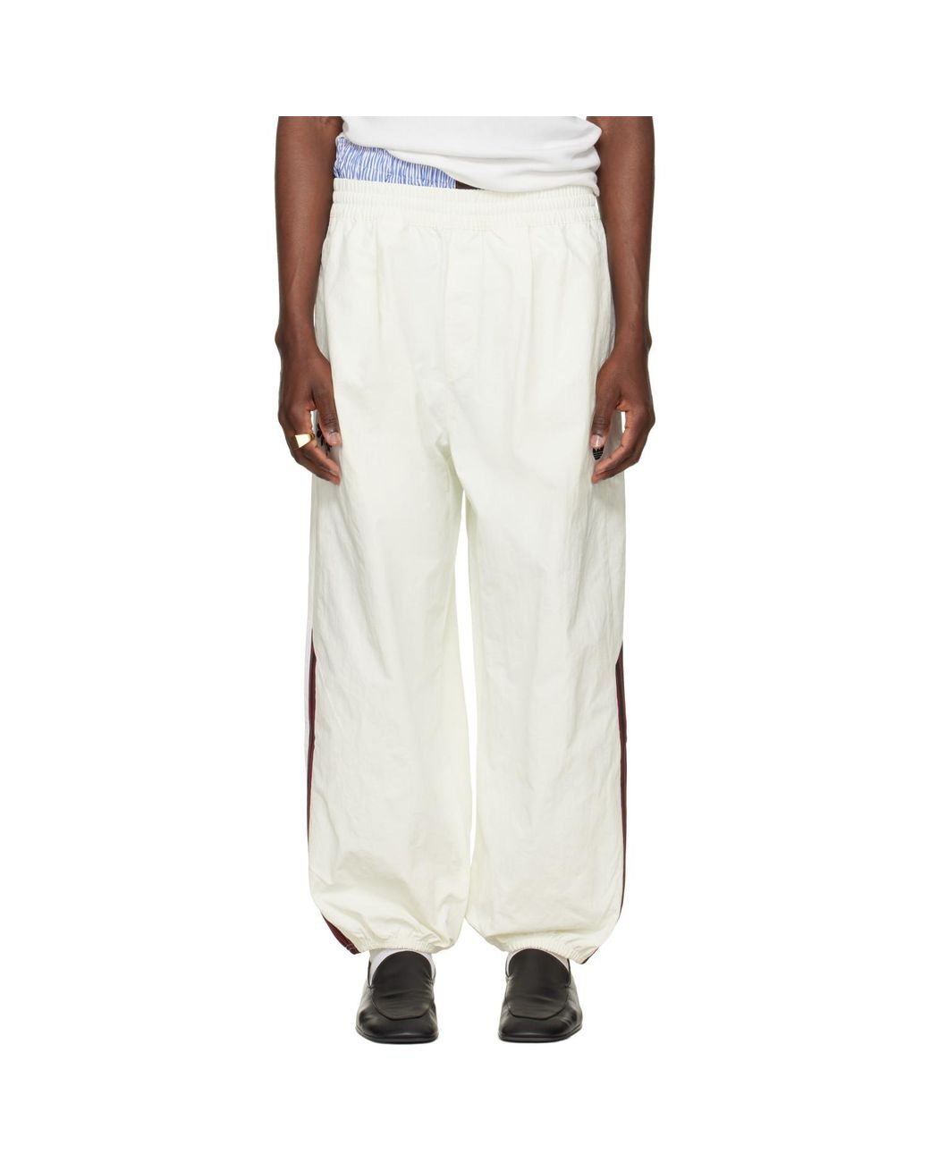 Willy Chavarria White Off- Adidas Originals Edition Woven Track Pants for men