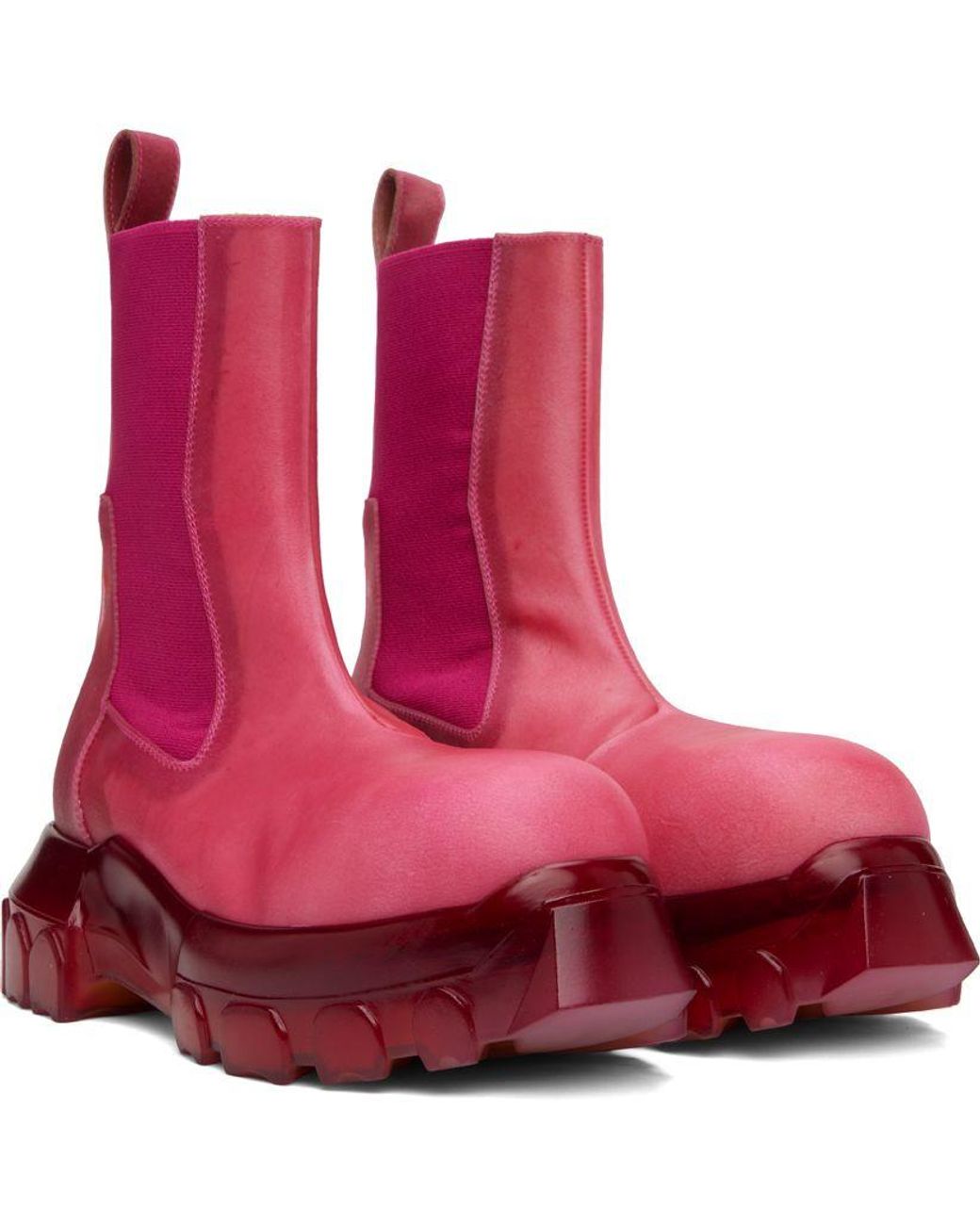Rick Owens Beatle Bozo Tractor Boots in Pink for Men | Lyst