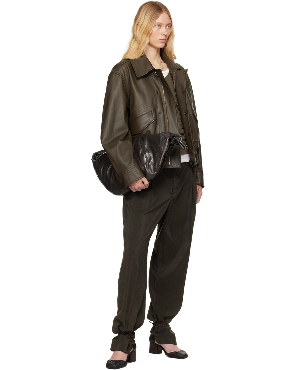 【関税込み】LEMAIRE ブラウン ベルト 2ポケット ジャケット Brown Belted Two Pocket Jacket by LEMAIRE on Sale