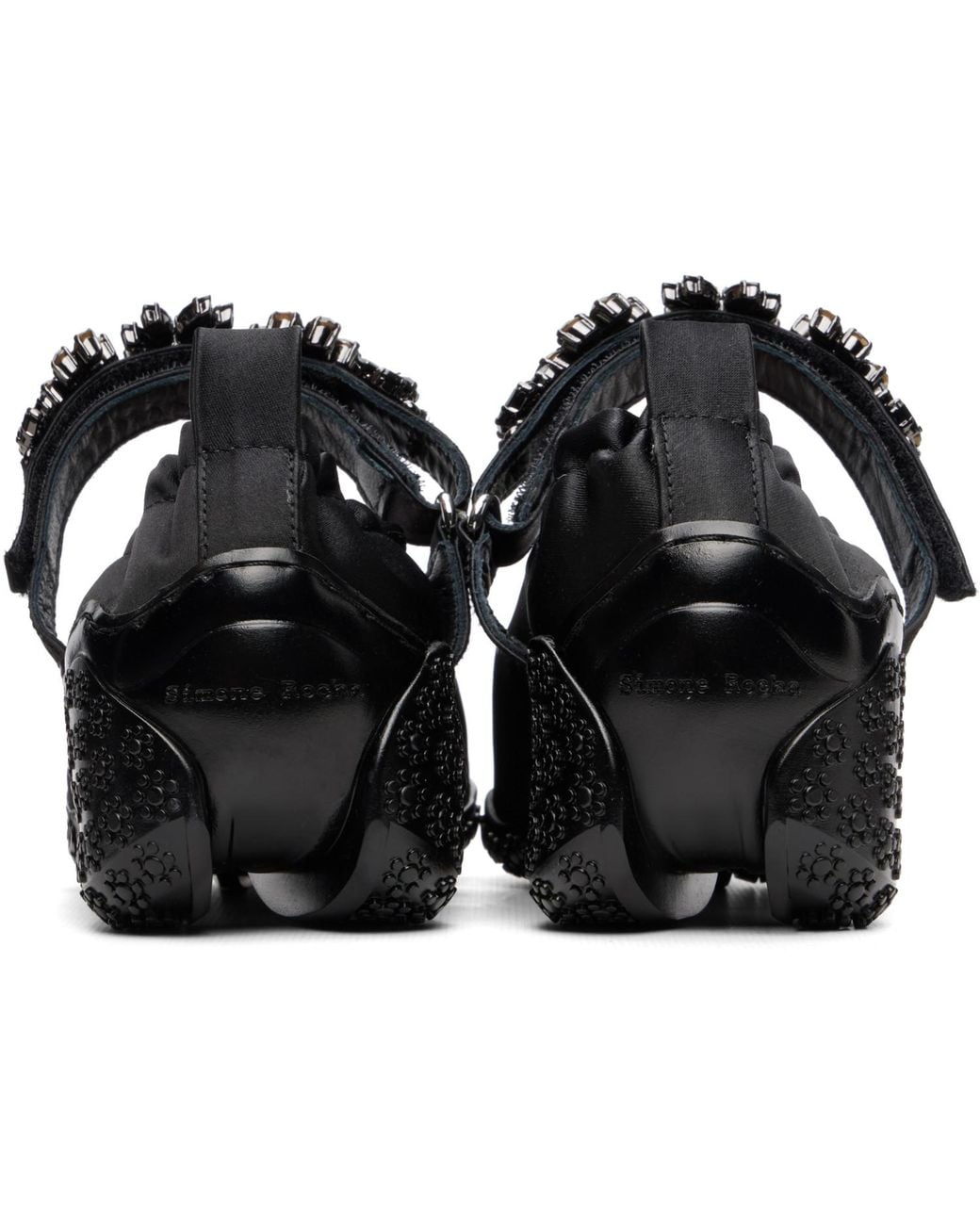 Simone Rocha Black Satin Turbo Ballet Runner Loafers