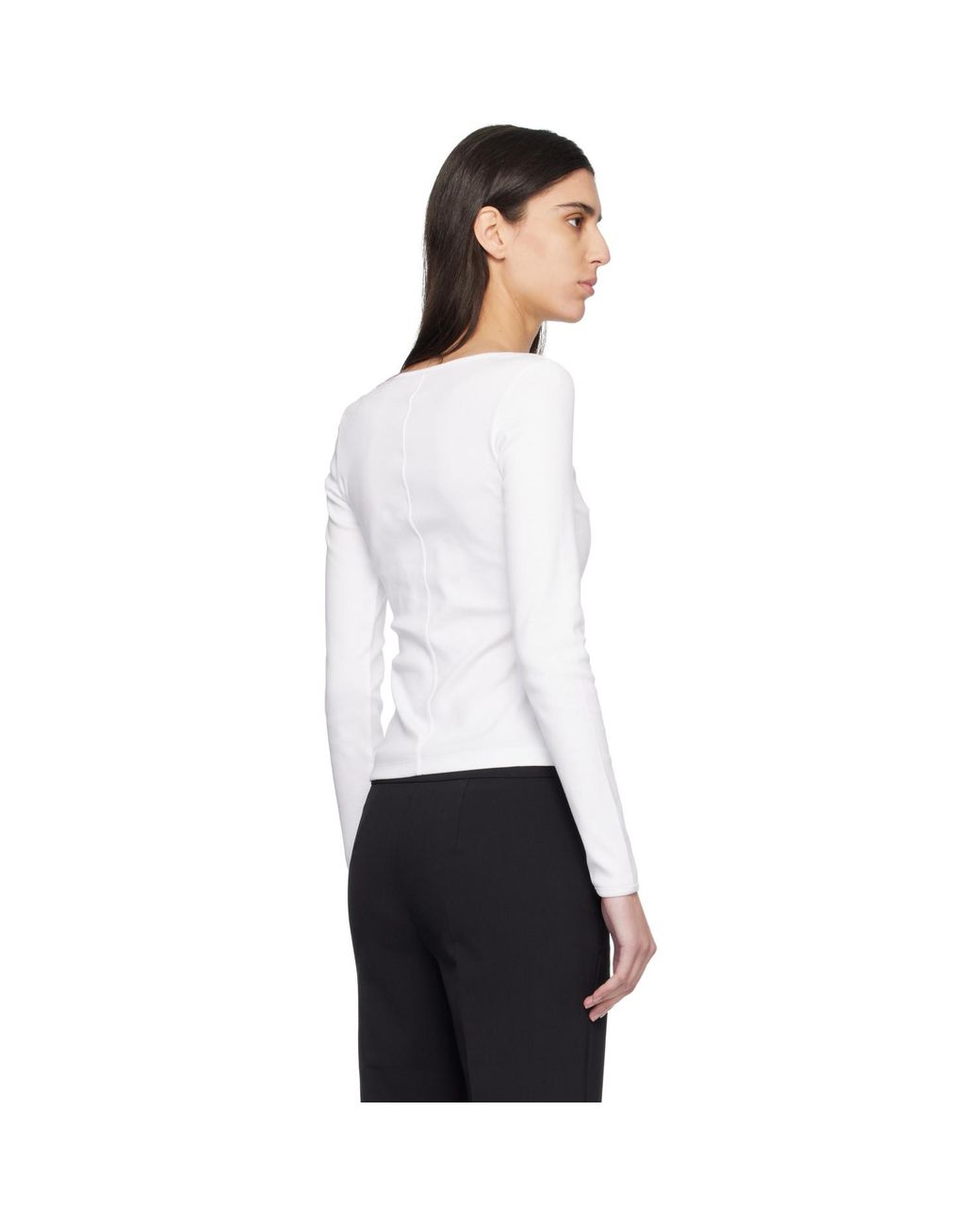Flore Flore White Longsleeve Fem T-Shirt