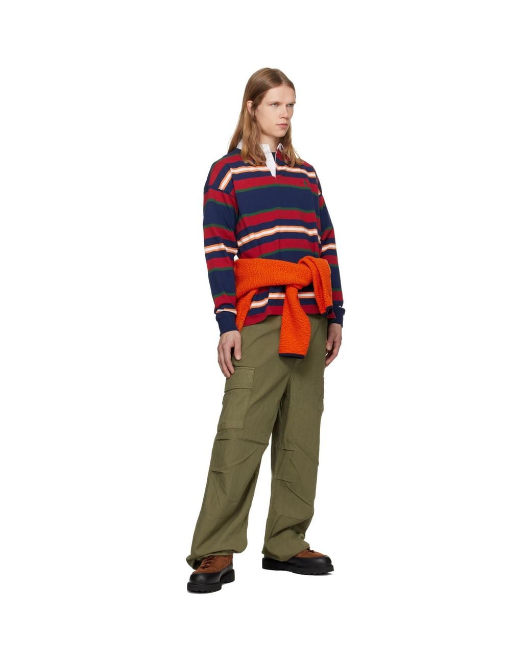 Polo Ralph Lauren Big Fit Striped Jersey Rugby Shirt in Red for Men | Lyst