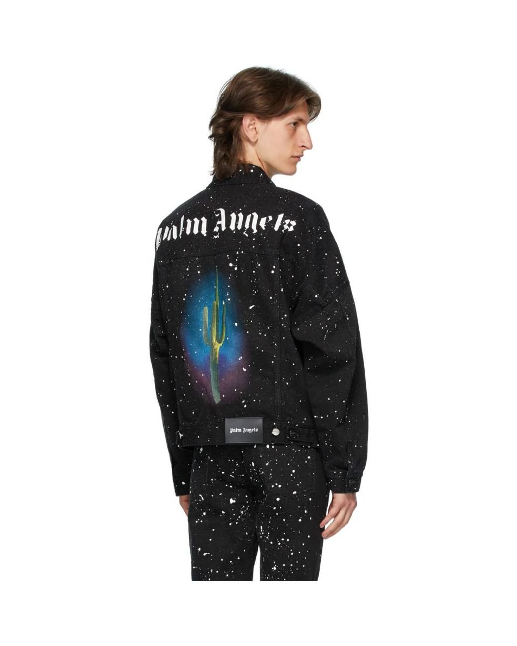 Palm Angels Black Denim Cactus Jacket for Men | Lyst