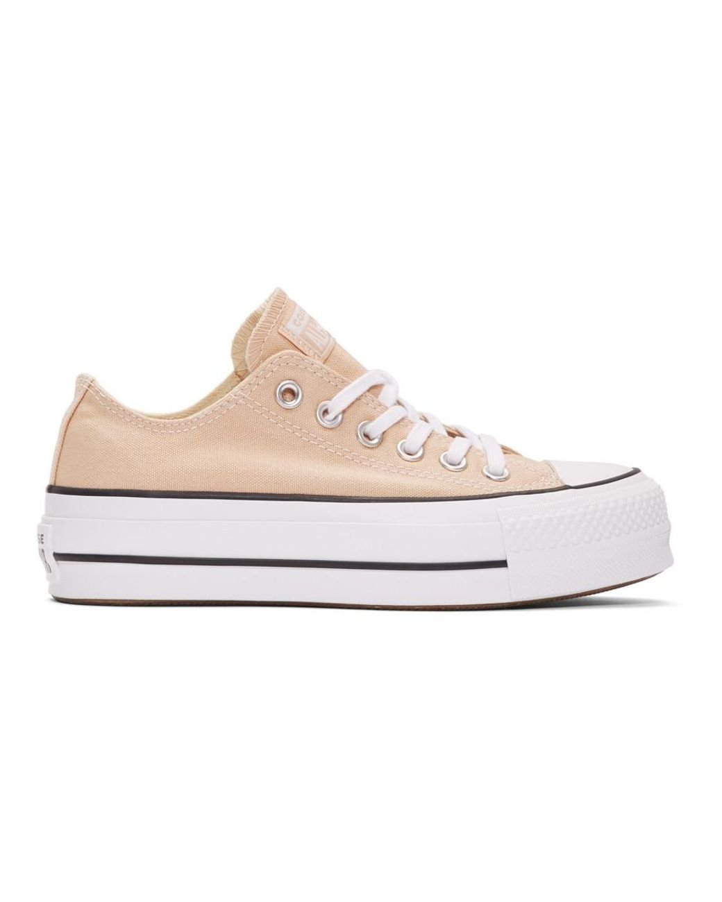 Converse Beige Chuck Taylor All Star Lift Platform Sneakers in Natural |  Lyst