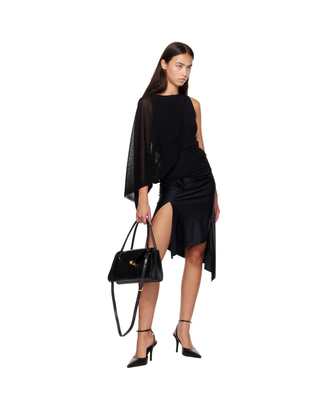 Versace Black Severine Leather Shoulder Bag