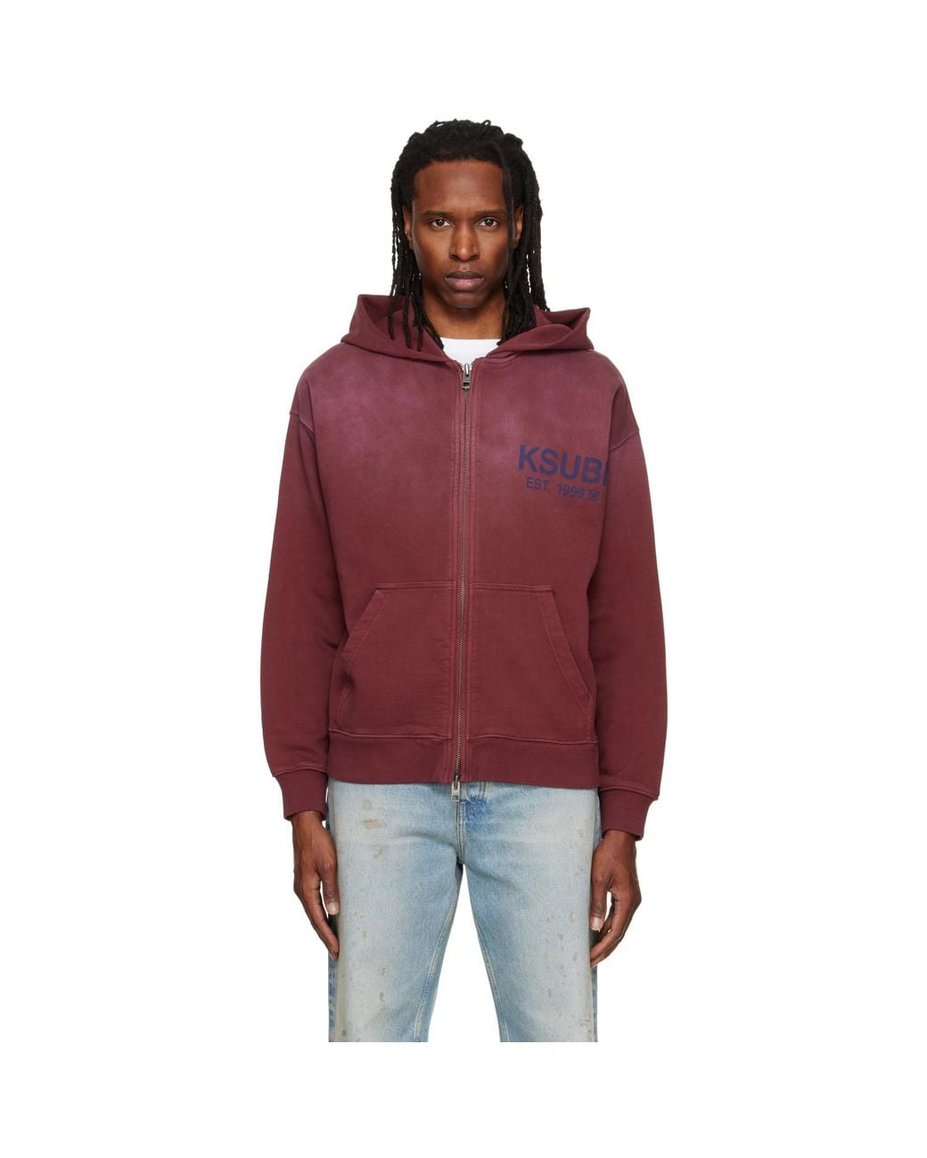 Ksubi Red Ekcess Zip Hoodie for men
