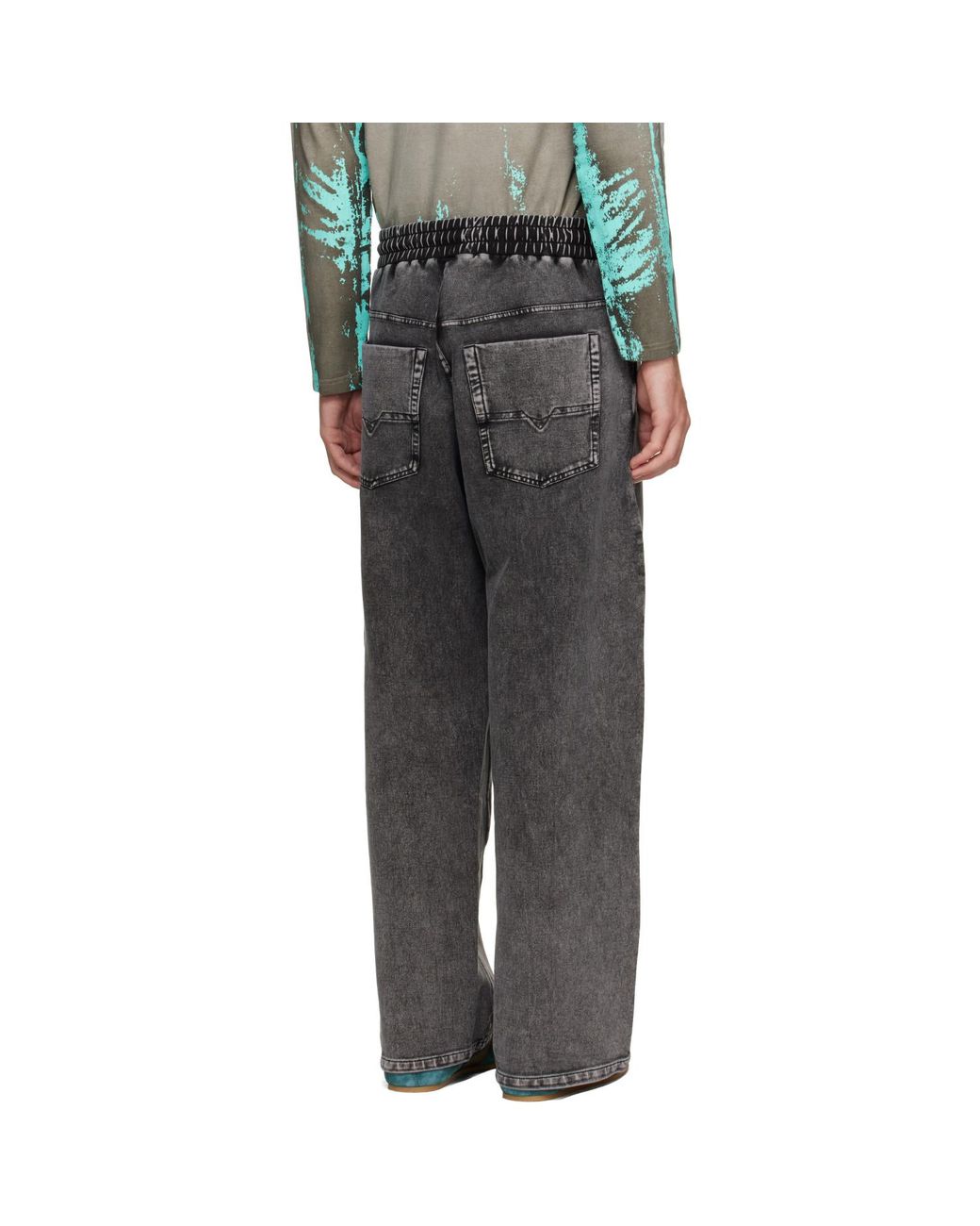 DIESEL Gray Denim-Effect Sweatpants for men