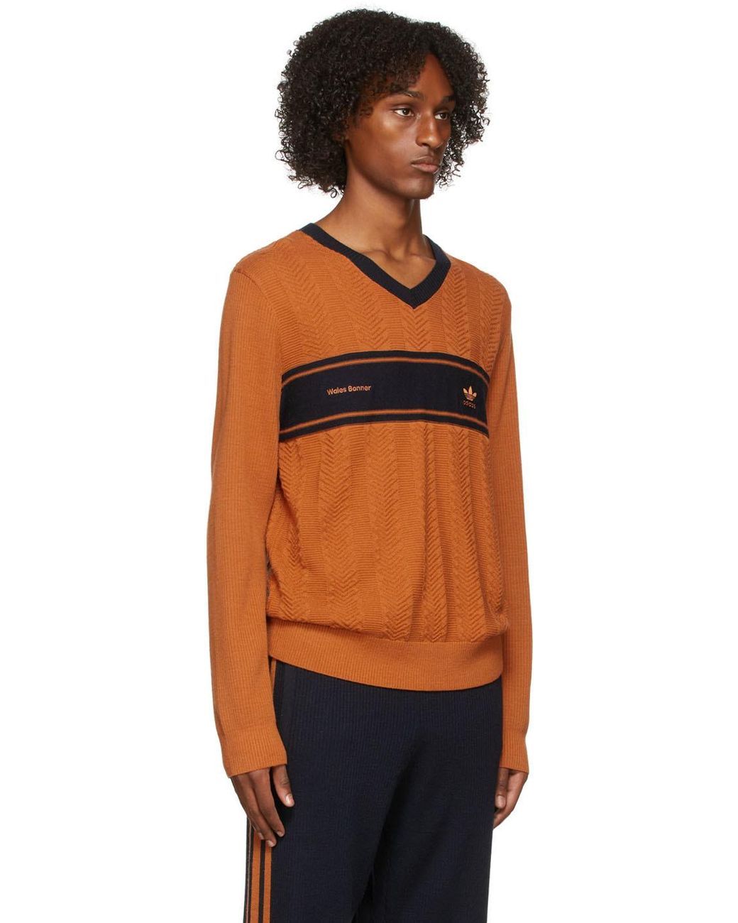 Wales Bonner Adidas Originals Edition Knit V-neck Sweater in Orange for Men  | Lyst Australia