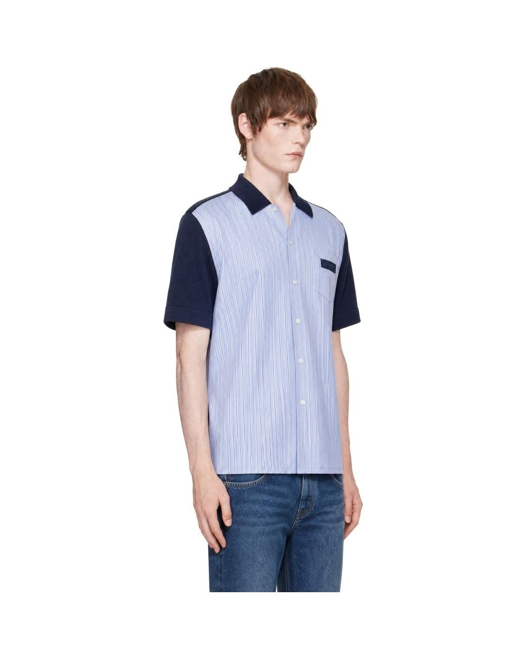 Givenchy Blue Striped Paris' Gros Grain Shirt for men