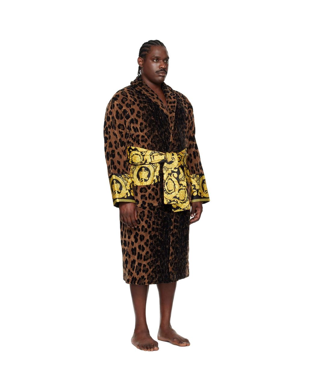 Versace Black Wild Barocco Wild Bathrobe for men