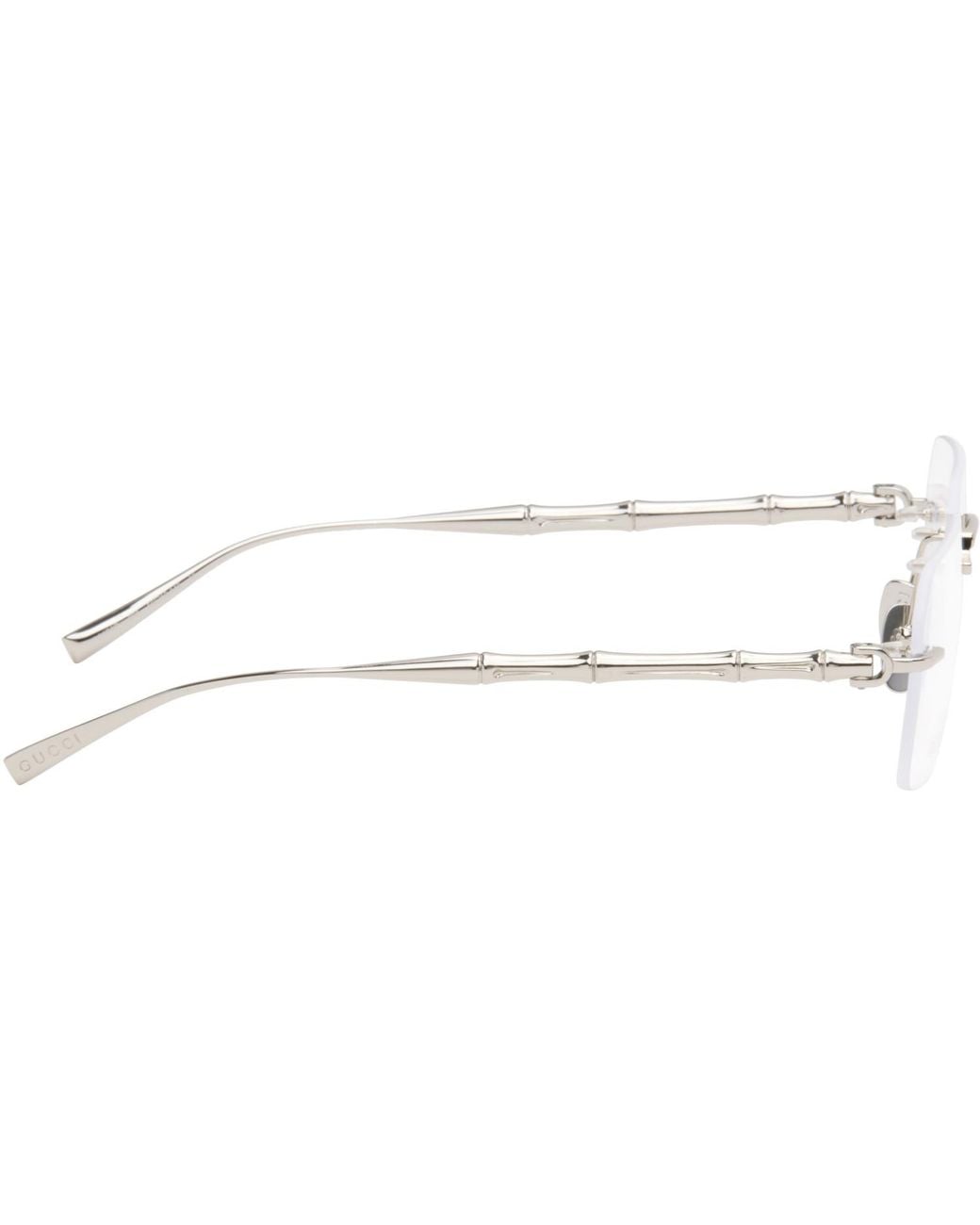 Gucci Metallic Rectangular Glasses for men