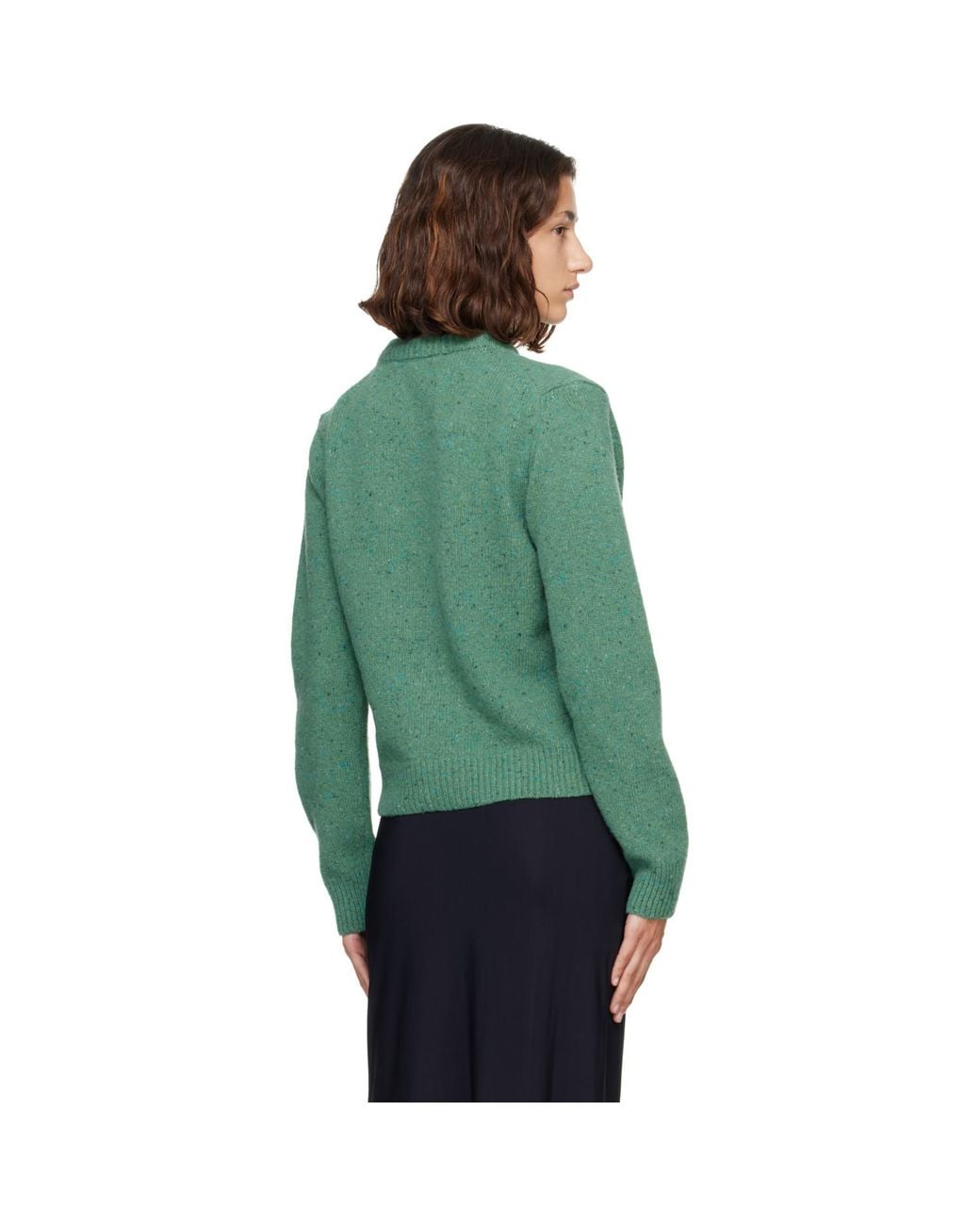 Rohe Green Fitted Mouliné Crewneck Sweater