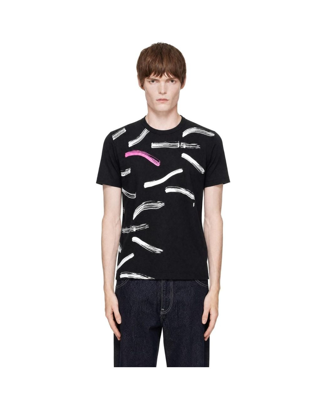 COMME DES GARÇON BLACK Black Filip Pagowski Print T-Shirt for men