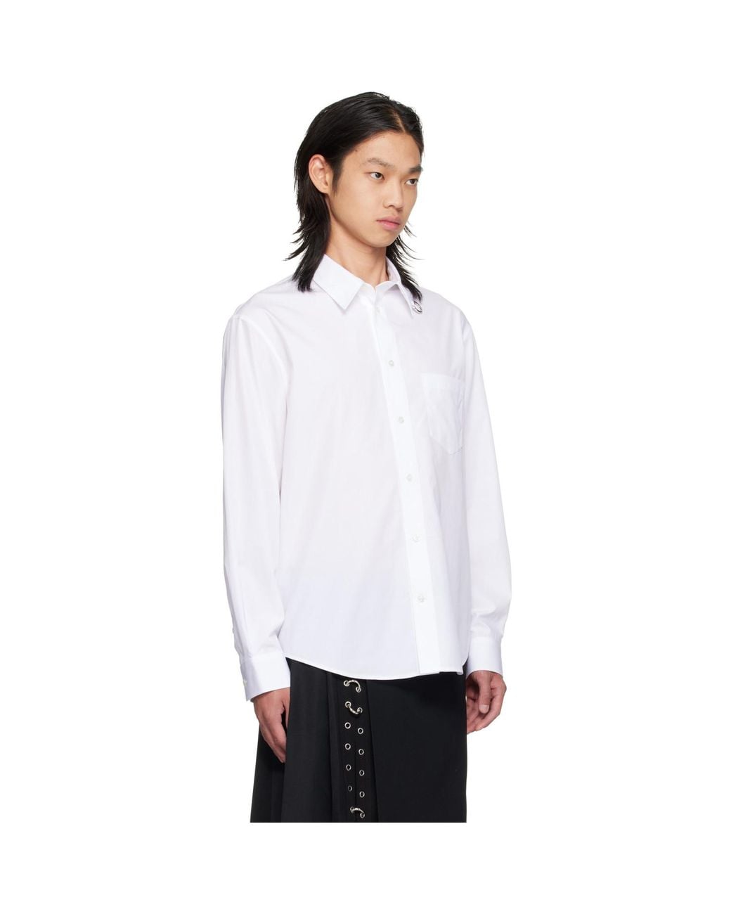Simone Rocha White Split Ring Classic Shirt for men