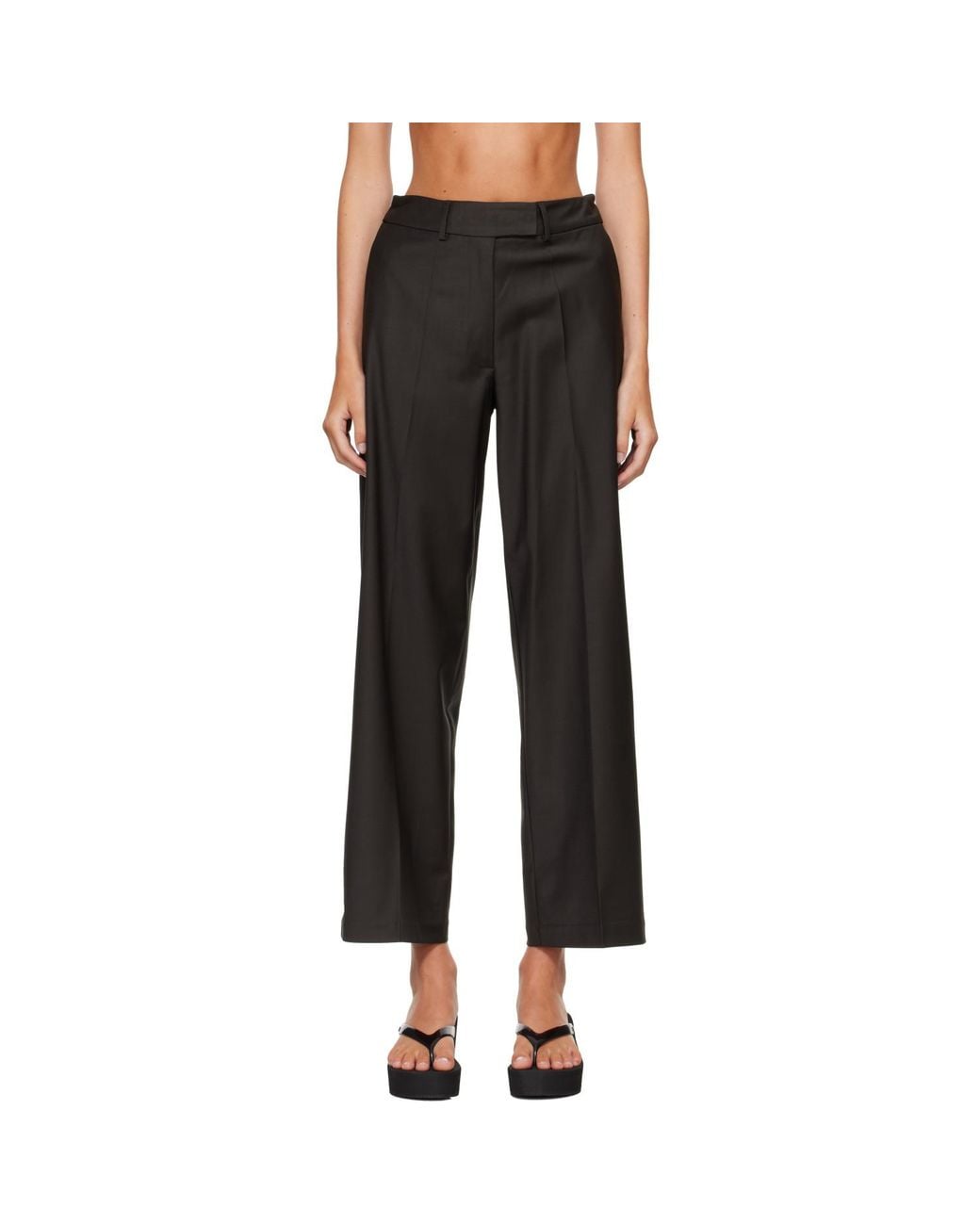 Cordera Black Low Rise Virgin Wool Trousers