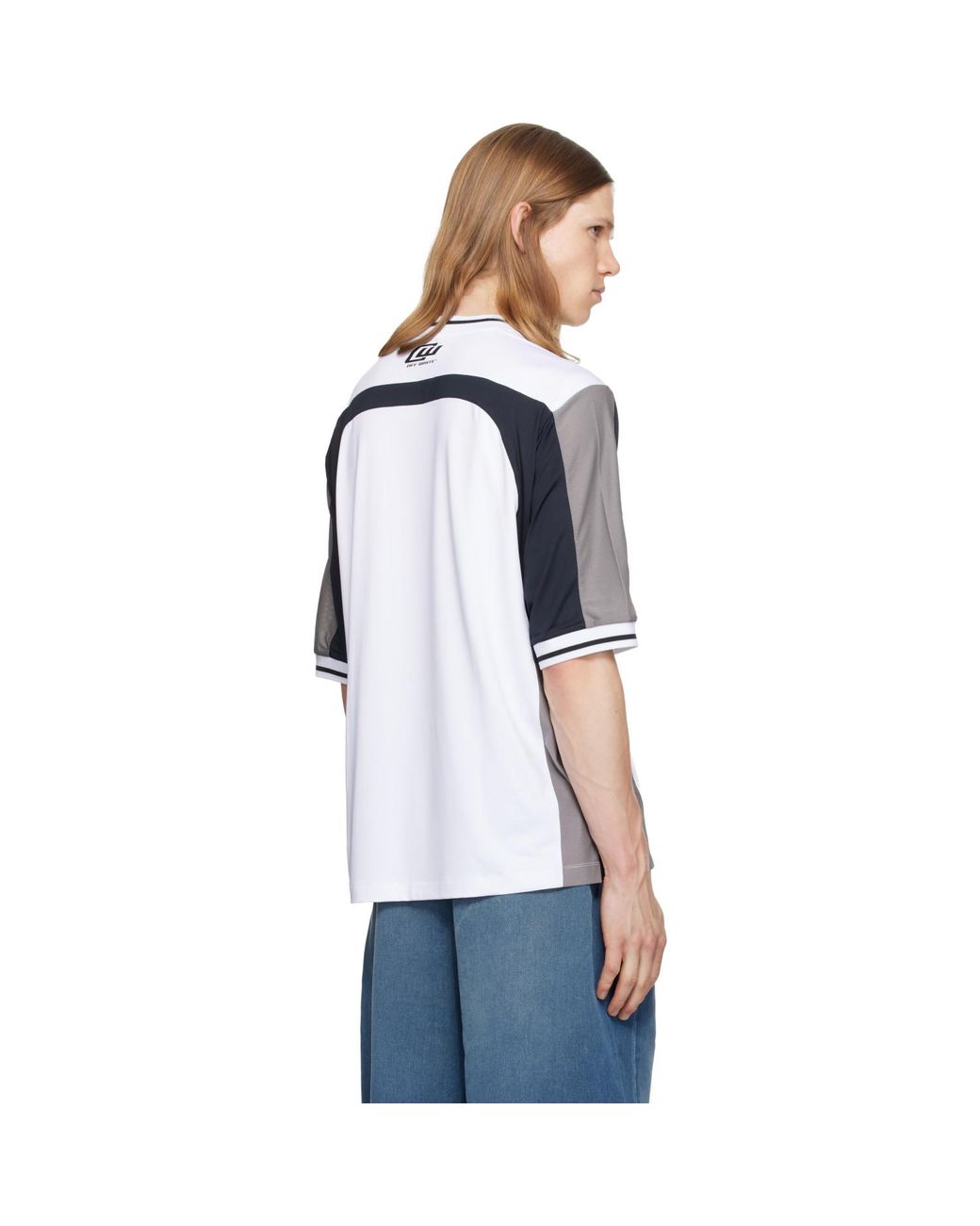 Off-White c/o Virgil Abloh Blue Team Soccer S/S T-Shirt for men