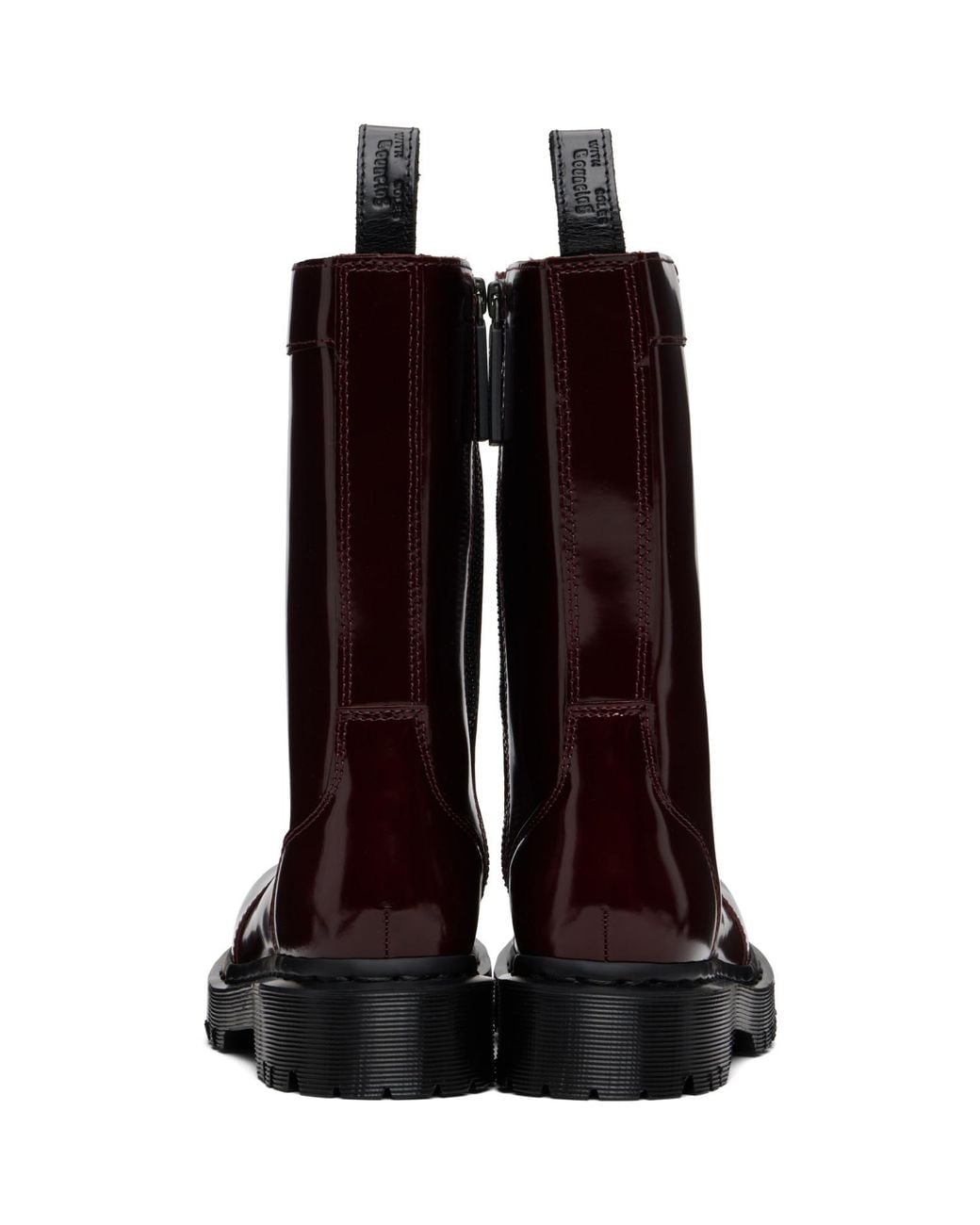 Dr. Martens Brown Burgundy Rejena Laquered Leather Boots