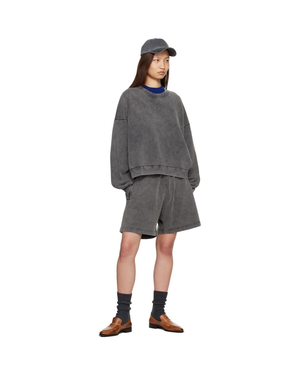 Acne Gray Logo Patch Sweatshirt