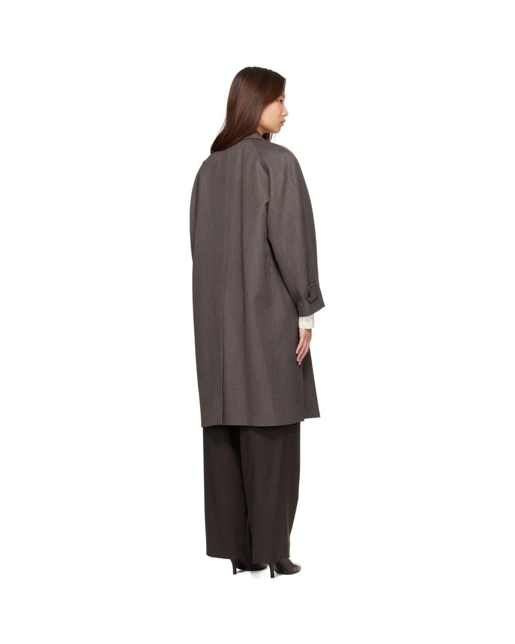 NOTHING WRITTEN Gray Balmacaan Coat