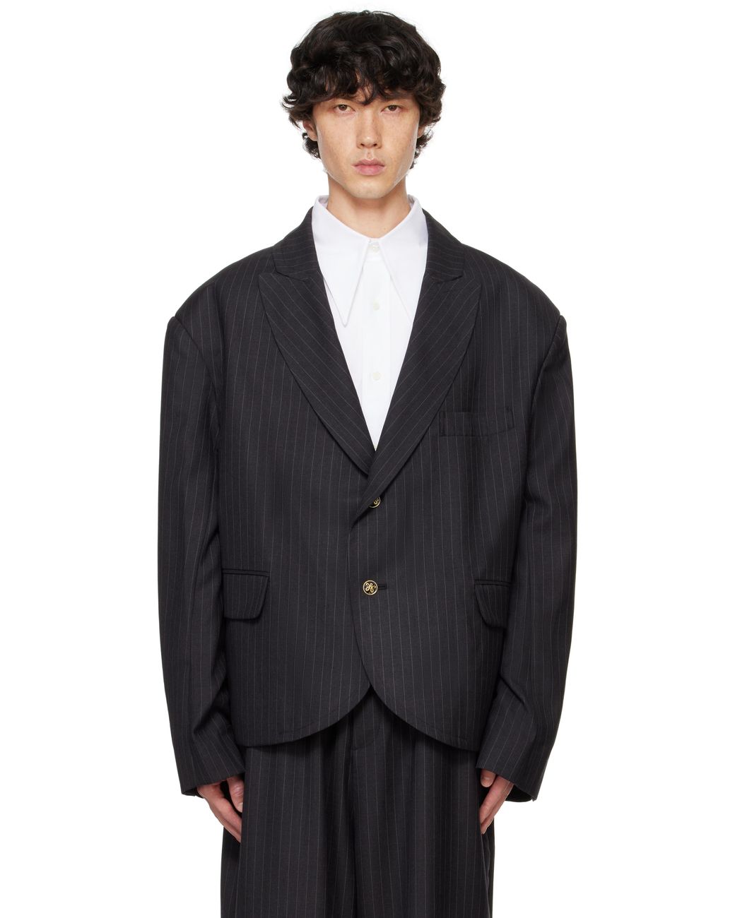 Willy Chavarria Box Cutter Blazer in Blue for Men | Lyst