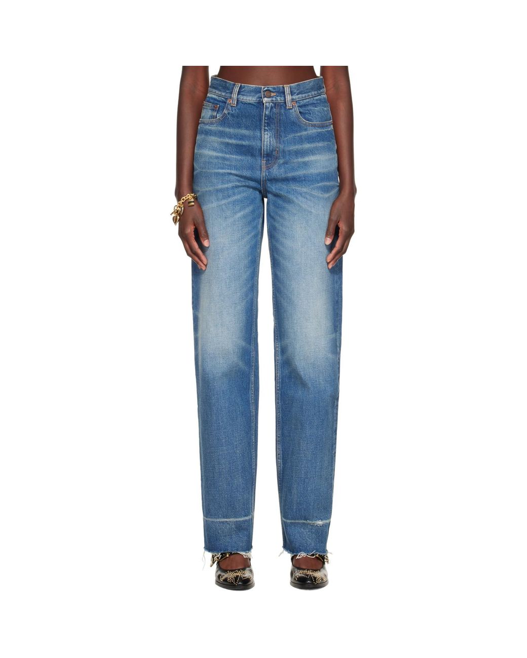 Chloé Blue Distressed Cuff Jeans