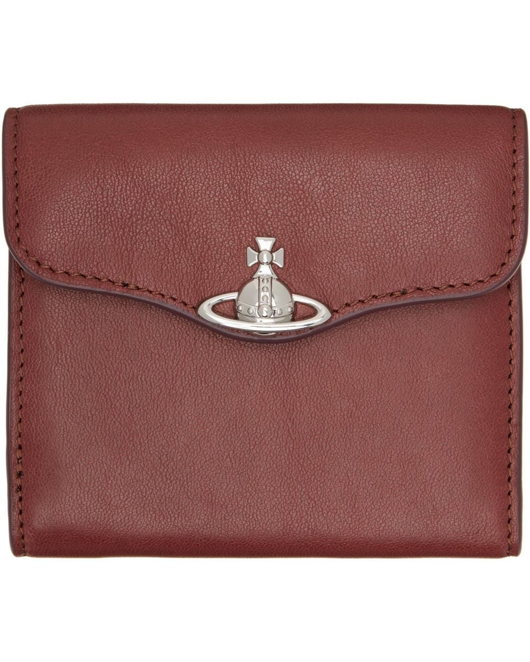 Vivienne Westwood Brown Burgundy Hunter Flap Wallet for men